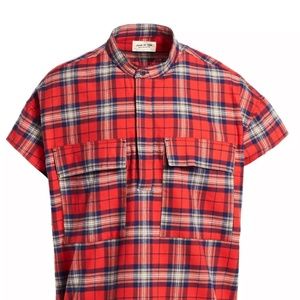 Fear of God Sixth Collection Flannel Henley Short-Sleeve Shirt